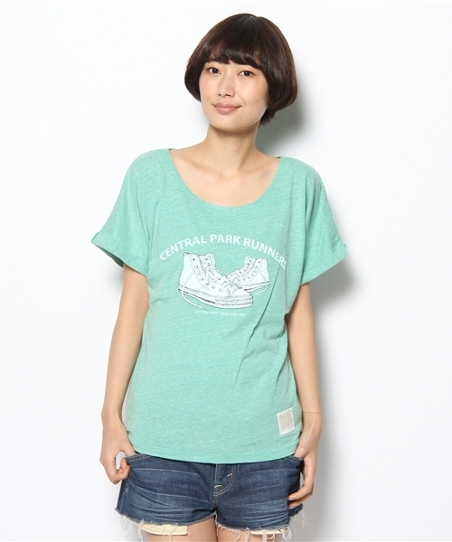 SHIPS for women（シップスフォーウィメン）の「RETRO SPORT:Tシャツ（Tシャツ/カットソー・レディース・グレー/ブラック/グリーン/ライトブルー/イエロー・ONE SIZE）」の4枚目の写真