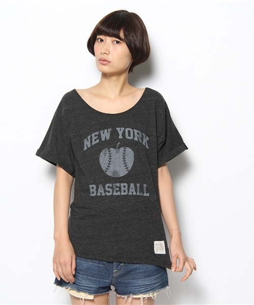 SHIPS for women（シップスフォーウィメン）の「RETRO SPORT:Tシャツ（Tシャツ/カットソー・レディース・グレー/ブラック/グリーン/ライトブルー/イエロー・ONE SIZE）」の2枚目の写真