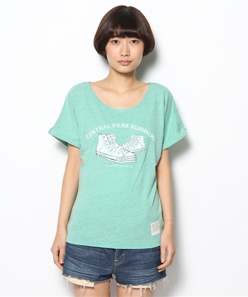 SHIPS for women（シップスフォーウィメン）の「RETRO SPORT:Tシャツ（Tシャツ/カットソー・レディース・グレー/ブラック/グリーン/ライトブルー/イエロー・ONE SIZE）」の6枚目の写真