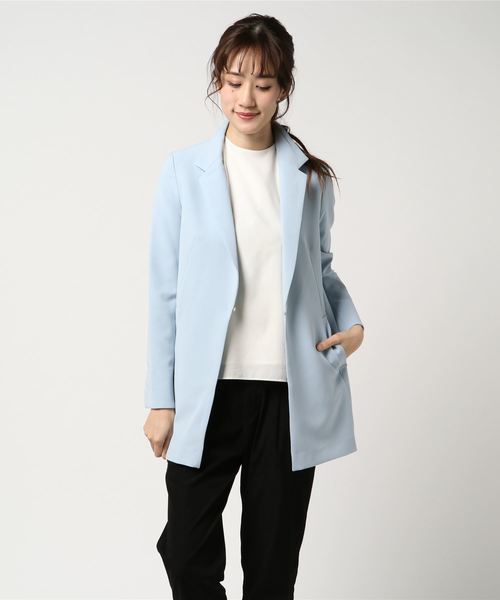 NARACAMICIE（ナラカミーチェ）の「【セットアップスーツ対応】テーラードロングジャケット（テーラードジャケット・レディース・ブルー/ネイビー/ピンク・SMALL/MEDIUM/LARGE）」の6枚目の写真