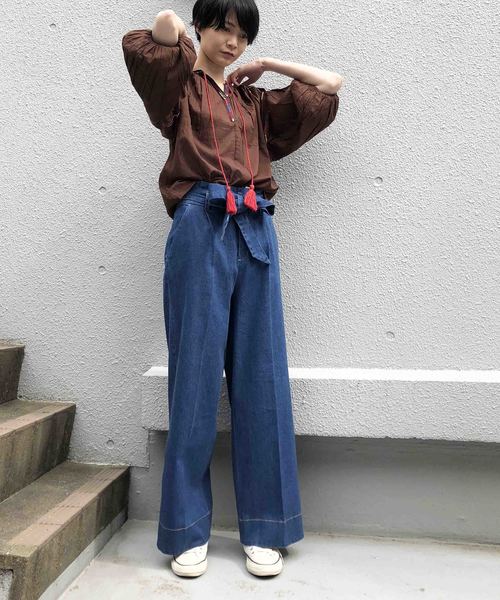 PICCIN（ピッチン）の「【WEB限定】カラフルエスニック刺繍ブラウス（シャツ/ブラウス・レディース・ネイビー/ブラウン/オフホワイト・MEDIUM）」の15枚目の写真