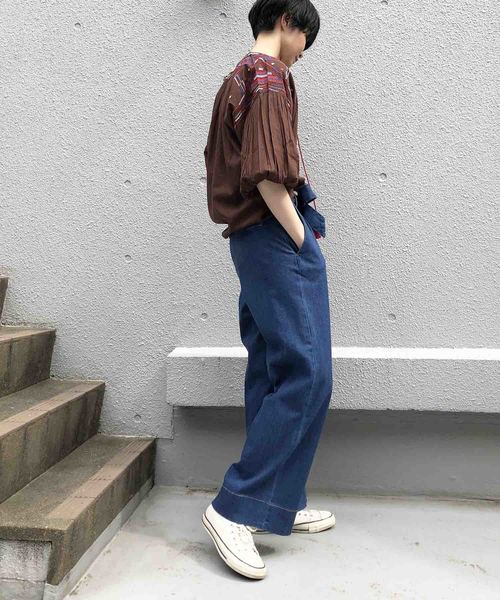 PICCIN（ピッチン）の「【WEB限定】カラフルエスニック刺繍ブラウス（シャツ/ブラウス・レディース・ネイビー/ブラウン/オフホワイト・MEDIUM）」の16枚目の写真