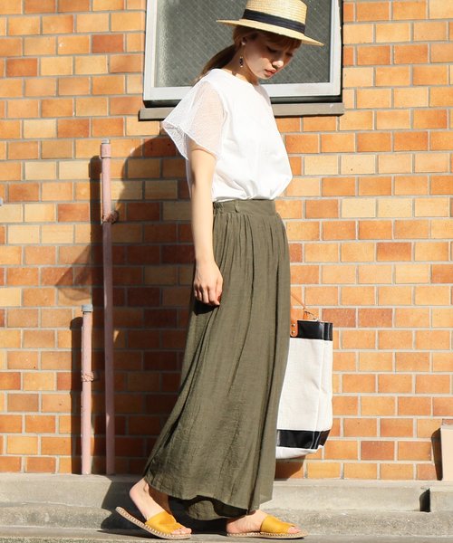 reca（レカ）の「花柄シースルーレース 袖フリル カットソー（Tシャツ/カットソー・レディース・ブラック/グレー/オフホワイト/ベージュ・FREE）」の7枚目の写真