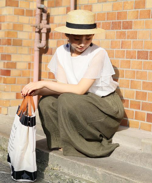 reca（レカ）の「花柄シースルーレース 袖フリル カットソー（Tシャツ/カットソー・レディース・ブラック/グレー/オフホワイト/ベージュ・FREE）」の9枚目の写真