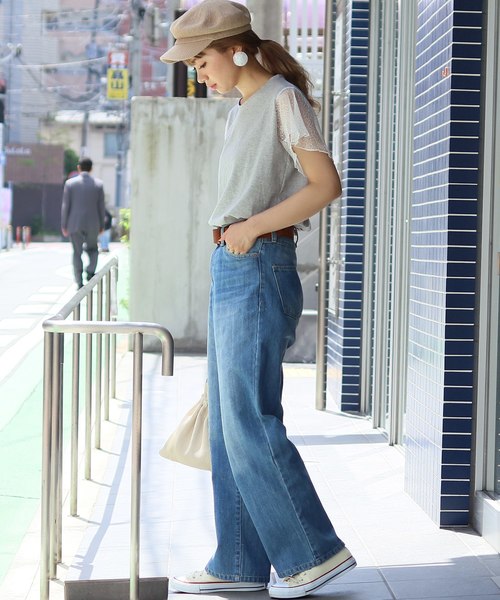 reca（レカ）の「花柄シースルーレース 袖フリル カットソー（Tシャツ/カットソー・レディース・ブラック/グレー/オフホワイト/ベージュ・FREE）」の17枚目の写真