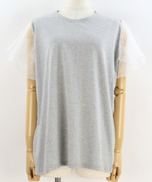 reca（レカ）の「花柄シースルーレース 袖フリル カットソー（Tシャツ/カットソー・レディース・ブラック/グレー/オフホワイト/ベージュ・FREE）」の18枚目の写真