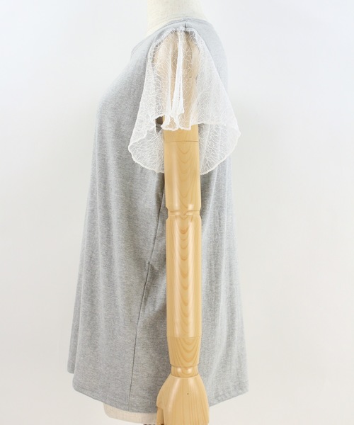 reca（レカ）の「花柄シースルーレース 袖フリル カットソー（Tシャツ/カットソー・レディース・ブラック/グレー/オフホワイト/ベージュ・FREE）」の19枚目の写真