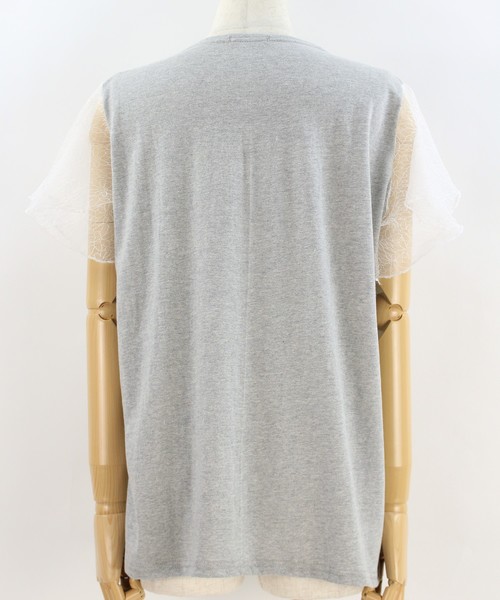 reca（レカ）の「花柄シースルーレース 袖フリル カットソー（Tシャツ/カットソー・レディース・ブラック/グレー/オフホワイト/ベージュ・FREE）」の20枚目の写真
