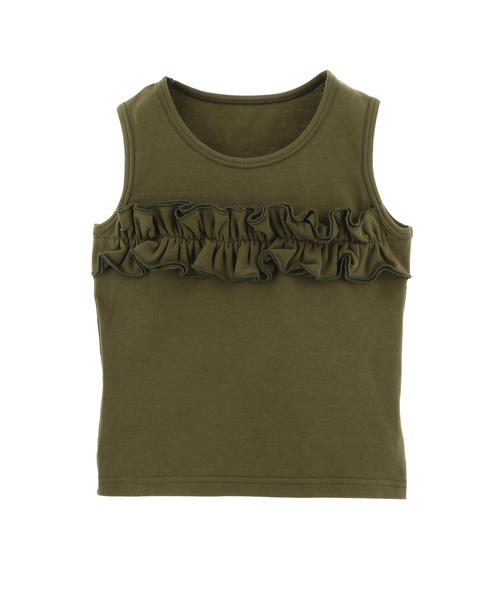 Catherine Cottage（キャサリンコテージ）の「ノースリーブフリルカットソー（タンクトップ・キッズ・ネイビー/グレー系その他/グリーン系その他/ブルー系その他/ピンク系その他・100/110/120/130/140）」の3枚目の写真