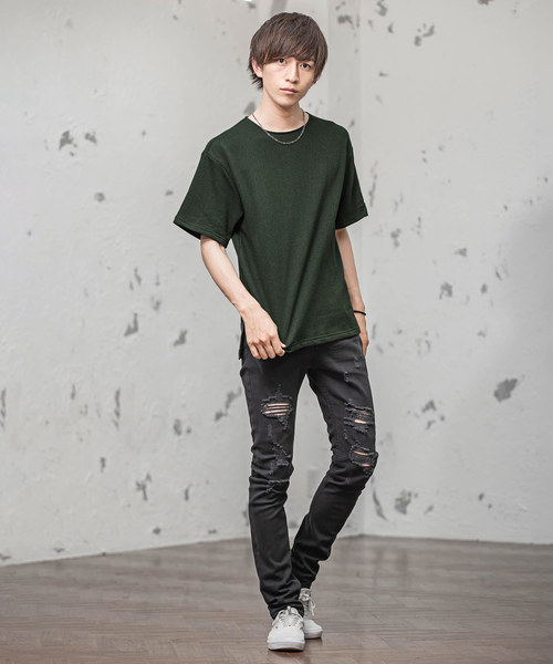 MinoriTY（マイノリティ）の「Tシャツ/ラフゲージビッグTシャツ（Tシャツ/カットソー・メンズ・ホワイト/ダークグリーン/パープル/ネイビー・M/L）」の6枚目の写真