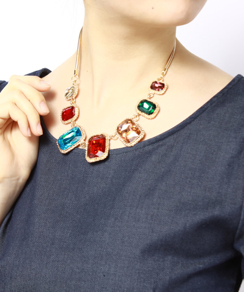 L.D.S.（エルディーエス）の「ビジューネックレス（ネックレス・レディース・ホワイト系2/ホワイト系3・FREE）」の6枚目の写真