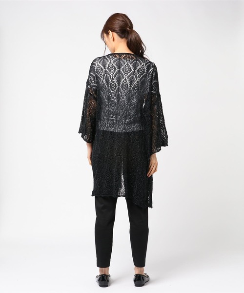 Bab Bou Jeloud（バブブージュルード）の「≪秋まで着れる≫ラメクロシェロングカーディガン（カーディガン/ボレロ・レディース・ブラック/オフホワイト/ピンク・FREE）」の19枚目の写真