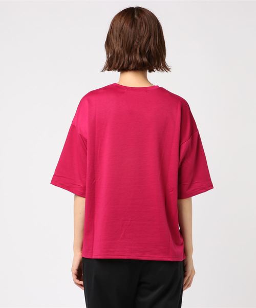 KOBE LETTUCE（コウベレタス）の「ゆったり5分袖ボックススウェットトップス＊Tシャツ/レディース[C3390]神戸レタス（Tシャツ/カットソー・レディース・ブラック/ネイビー/グレー/アイボリー/モスグリーン/マスタード/パープル系その他・FREE）」の9枚目の写真