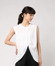 SPIGA | ﾊﾞｯｸﾌﾟﾘﾝﾄﾉｰｽﾘｶｯﾄTOPS(Tシャツ/カットソー)
