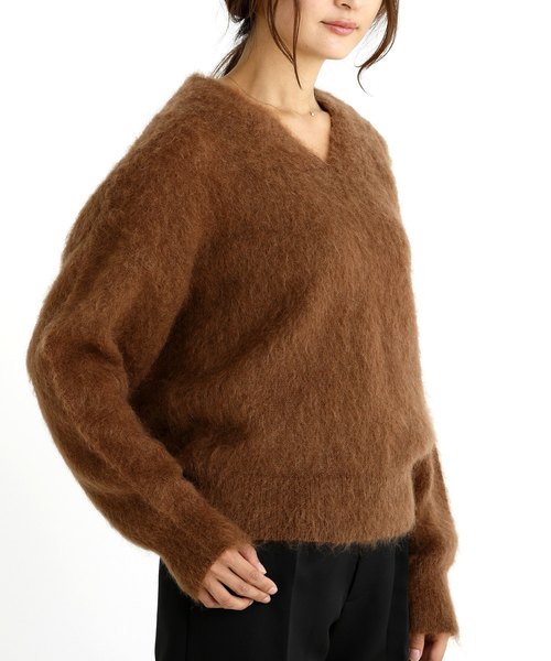 Munich（ミューニック）の「ブラッシュキッドモヘアジャージーＶネックプルオーバー（ニット/セーター・レディース・ブラウン/ピンク/イエロー/ブルー・FREE）」の9枚目の写真