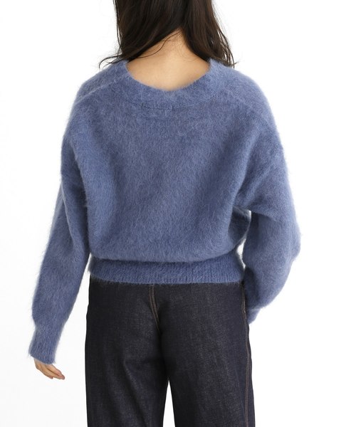 Munich（ミューニック）の「ブラッシュキッドモヘアジャージーＶネックプルオーバー（ニット/セーター・レディース・ブラウン/ピンク/イエロー/ブルー・FREE）」の5枚目の写真