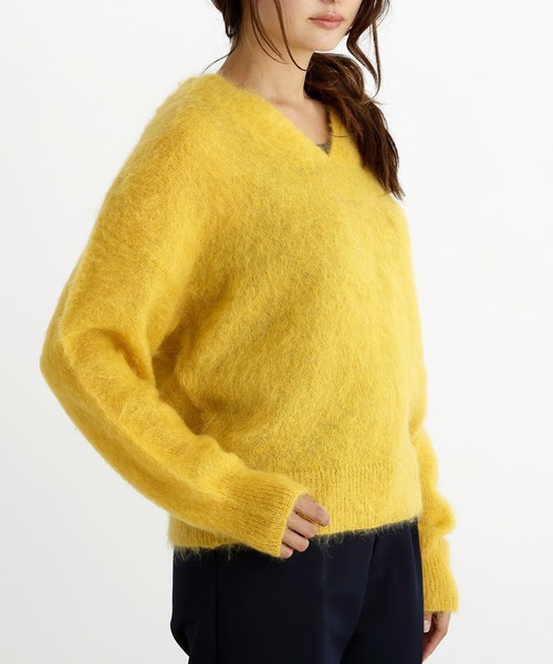 Munich（ミューニック）の「ブラッシュキッドモヘアジャージーＶネックプルオーバー（ニット/セーター・レディース・ブラウン/ピンク/イエロー/ブルー・FREE）」の10枚目の写真