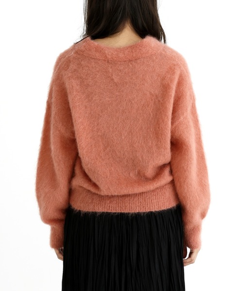 Munich（ミューニック）の「ブラッシュキッドモヘアジャージーＶネックプルオーバー（ニット/セーター・レディース・ブラウン/ピンク/イエロー/ブルー・FREE）」の6枚目の写真