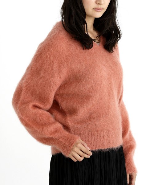 Munich（ミューニック）の「ブラッシュキッドモヘアジャージーＶネックプルオーバー（ニット/セーター・レディース・ブラウン/ピンク/イエロー/ブルー・FREE）」の8枚目の写真