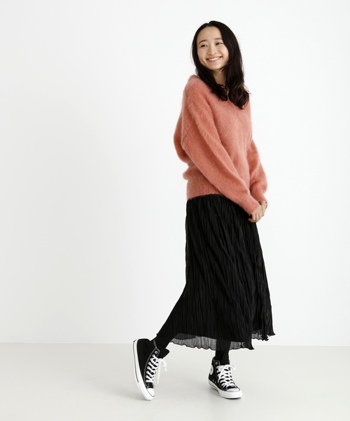 Munich（ミューニック）の「ブラッシュキッドモヘアジャージーＶネックプルオーバー（ニット/セーター・レディース・ブラウン/ピンク/イエロー/ブルー・FREE）」の19枚目の写真