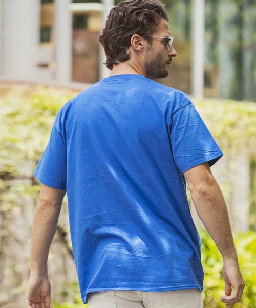 1PIU1UGUALE3  RELAX （ウノピゥウノウグァーレトレ リラックス）の「1PIU1UGUALE3 RELAX(ウノピゥウノウグァーレトレ リラックス)サイドロゴプリントTシャツ（Tシャツ/カットソー・メンズ・ホワイト/チャコールグレー/ブルー/ブラック/ダークグリーン/ライトブルー/パープル/ピンク/ネイビー・SMALL/MEDIUM/LARGE/X-LARGE/XX-LARGE）」の16枚目の写真