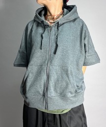 パーカー ジップアップ 半袖 レディース オーバーサイズ ゆったり 春 夏