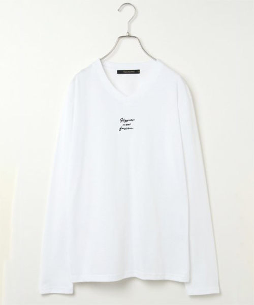 VENCEEXCHANGE（ヴァンスエクスチェンジ）の「フロント刺繍ロンT（Tシャツ/カットソー・メンズ・ホワイト/ブラック/ワインレッド・M/L）」の3枚目の写真