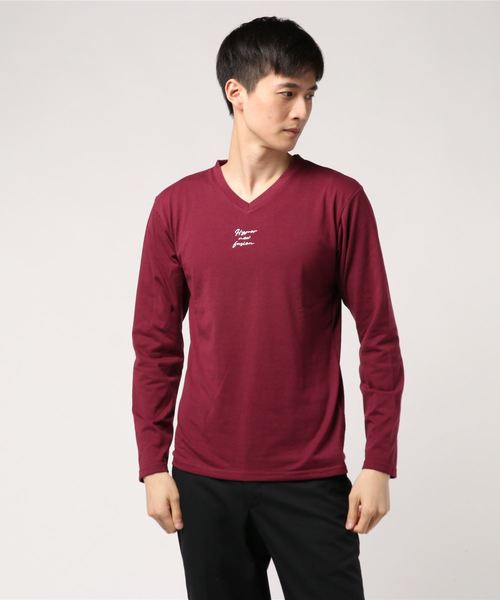 VENCEEXCHANGE（ヴァンスエクスチェンジ）の「フロント刺繍ロンT（Tシャツ/カットソー・メンズ・ホワイト/ブラック/ワインレッド・M/L）」の8枚目の写真