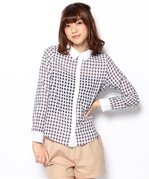 one after another NICE CLAUP | 【ナイスクラップ】ギンガムすけブラウス(シャツ/ブラウス)