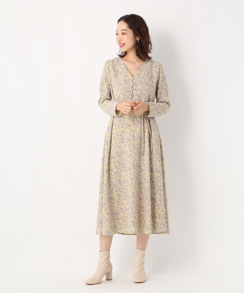 A part by（アパートバイ）の「ＰボタンVネックワンピース 822096（ワンピース・レディース・カーキ/ブルー系その他/イエロー系その他・FREE）」の12枚目の写真