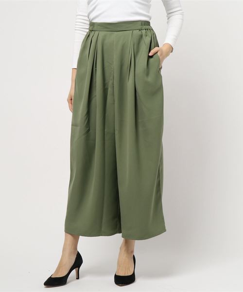 AMERICAN HOLIC（アメリカンホリック）の「ダブルタックワイドパンツ（その他パンツ・レディース・ブラック/ベージュ/ドット/カーキ/モカ・M/L）」の4枚目の写真