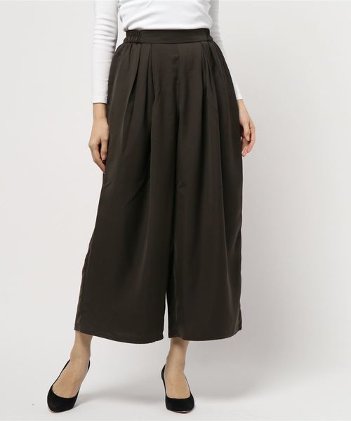 AMERICAN HOLIC（アメリカンホリック）の「ダブルタックワイドパンツ（その他パンツ・レディース・ブラック/ベージュ/ドット/カーキ/モカ・M/L）」の3枚目の写真