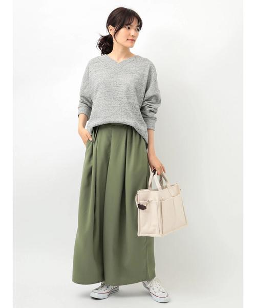 AMERICAN HOLIC（アメリカンホリック）の「ダブルタックワイドパンツ（その他パンツ・レディース・ブラック/ベージュ/ドット/カーキ/モカ・M/L）」の20枚目の写真