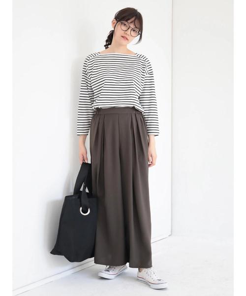 AMERICAN HOLIC（アメリカンホリック）の「ダブルタックワイドパンツ（その他パンツ・レディース・ブラック/ベージュ/ドット/カーキ/モカ・M/L）」の17枚目の写真