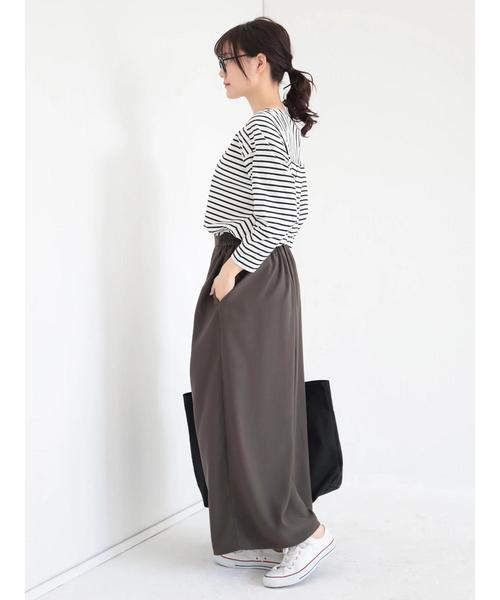 AMERICAN HOLIC（アメリカンホリック）の「ダブルタックワイドパンツ（その他パンツ・レディース・ブラック/ベージュ/ドット/カーキ/モカ・M/L）」の15枚目の写真