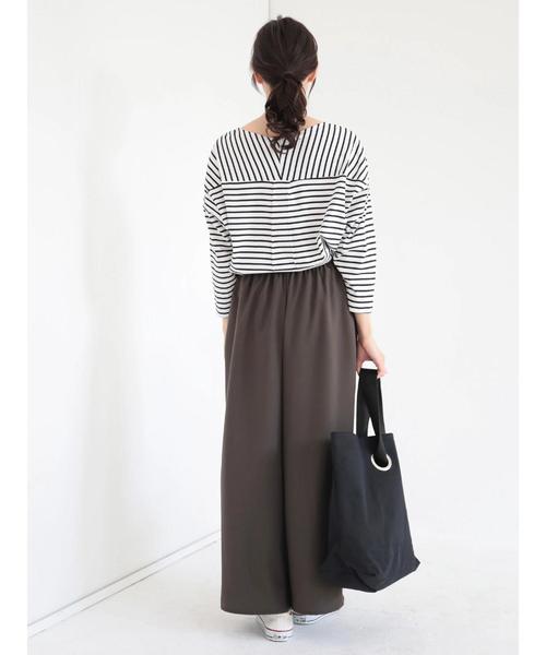 AMERICAN HOLIC（アメリカンホリック）の「ダブルタックワイドパンツ（その他パンツ・レディース・ブラック/ベージュ/ドット/カーキ/モカ・M/L）」の14枚目の写真