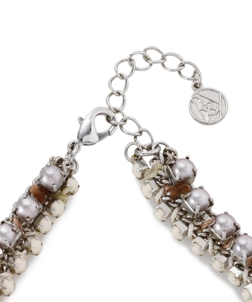 BEAUTY&YOUTH UNITED ARROWS(ビューティーアンドユースユナイテッドアローズ)の「BYMC パールモチーフ×ビジュー ショートネックレス2§ ◆(ネックレス・レディース・シルバー・フリー)」の3枚目の写真