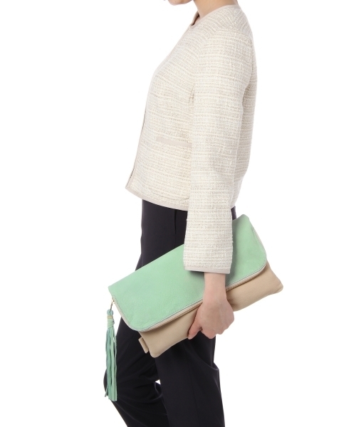 Another Edition（アナザーエディション）の「AE×Beaure Bi-color CLT　Я（クラッチバッグ・レディース・ライトブルー/ライトピンク・フリー）」の16枚目の写真