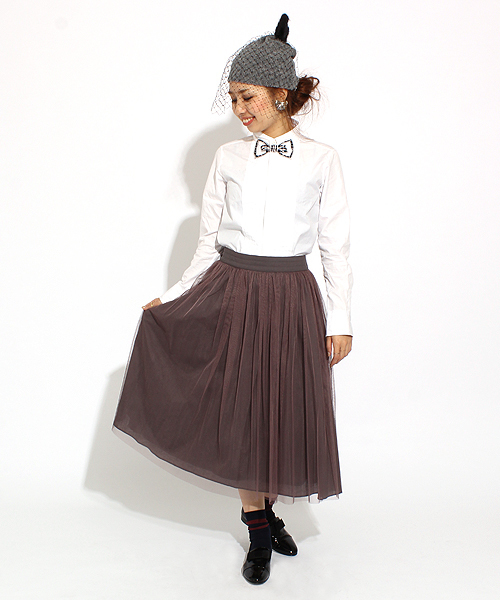 Ray BEAMS(レイビームス)の「Ray BEAMS / チュール ギャザースカート 0050 CL(スカート・レディース・シルバー・0/1)」の10枚目の写真