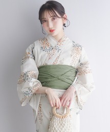 1人で簡単着付け 浴衣 レディース 6点セット( 浴衣 + 帯 + 下駄 + 肌着 + 腰紐2枚 ) A