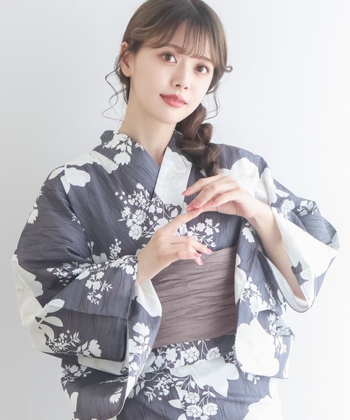 KYOETSU(キョウエツ)の「1人で簡単着付け 浴衣 レディース 6点セット( 浴衣 + 帯 + 下駄 + 肌着 + 腰紐2枚 ) A(浴衣・レディース・ホワイト系その他/ホワイト系その他2/ホワイト系その他3/グリーン系その他/グリーン系その他2/ブルー系その他/ブルー系その他2/ブルー系その他3/ブルー系その他4/ブルー系その他5/パープル系その他/パープル系その他2/イエロー系その他/イエロー系その他2/イエロー系その他3/ピンク系その他/ピンク系その他2/オレンジ系その他/オレンジ系その他2/オレンジ系その他3/その他1/その他2/その他3/その他4/その他5/その他6/その他7/その他8/その他14/その他15/その他12/その他9/その他10/その他13/その他11・フリー)」の1枚目の写真