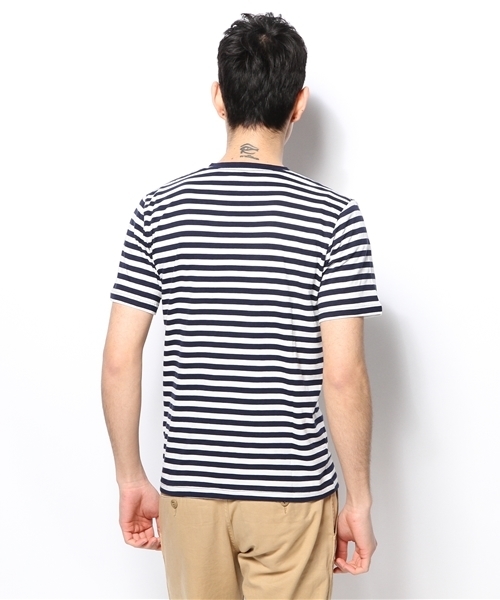 UNION STATION(ユニオンステーション)の「スーピマコットンVネックボーダー(Tシャツ/カットソー・メンズ・グリーン/ブルー/ネイビー・MEDIUM/LARGE/LL)」の9枚目の写真