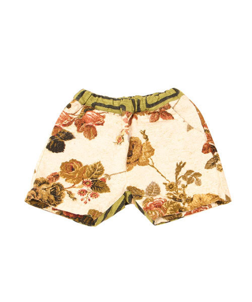 BOOFOOWOO(ブーフーウー)の「キッズハーフパンツ レトロ花柄(その他パンツ・キッズ・ベージュ・X-SMALL/LARGE/SMALL/MEDIUM)」の1枚目の写真