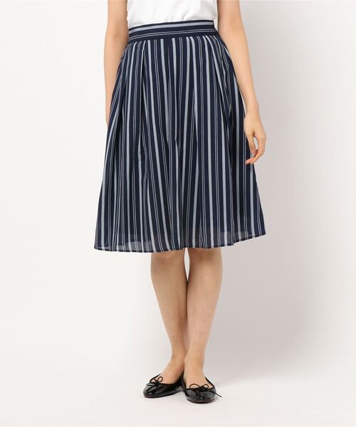 ROPE' PICNIC（ロペピクニック）の「ストライプ柄フレアスカート（スカート・レディース・ホワイト系その他/ブルー系その他・40/38）」の2枚目の写真