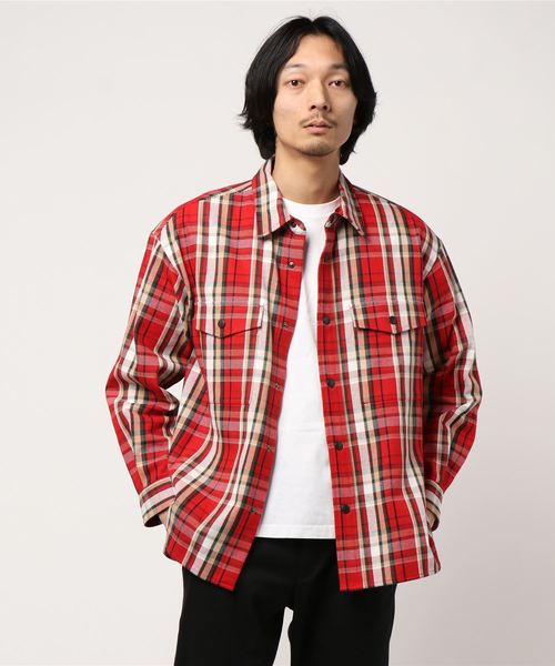 トラディショナルウェザーウェア　半袖チェックシャツ　M セール】FRONT POCKET SHIRT（シャツ/ブラウス）｜Traditional