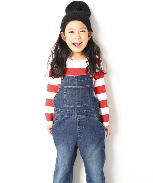 devirock(デビロック)の「プリントボーダー長袖Tシャツ(Tシャツ/カットソー・キッズ・ネイビー/レッド/ブラック・80cm/90cm/100cm/110cm/120cm/130cm/140cm/150cm/160cm)」の1枚目の写真