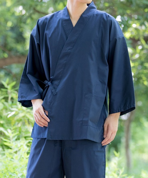 KYOETSU（キョウエツ）の「洗える通年作務衣（着物・メンズ・ブラック/ベージュ/ネイビー/ブラウン/グリーン・LL/3L/M/L/4L）」の5枚目の写真