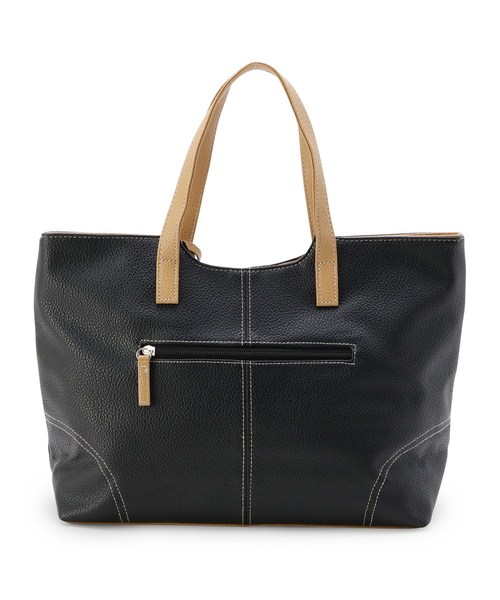 セール トートバッグ Hushush ハッシュアッシュ のファッション Avancer バッグ チャーム付き配色ステッチトート トートバッグ