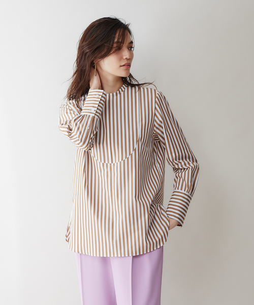 qualite（カリテ）の「ロングカフスシャツ（シャツ/ブラウス・レディース・オフホワイト/キャメル・38）」の8枚目の写真