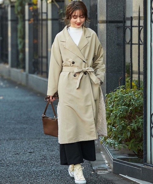 GeeRA(ジーラ)の「バックレーストレンチコート(その他アウター・レディース・サックスブルー/ベージュ・X-LARGE/LARGE/MEDIUM)」の4枚目の写真
